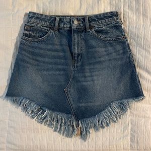 We the free Jean fringe skirt.